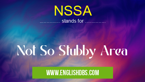 NSSA means Not So Stubby Area NSSA