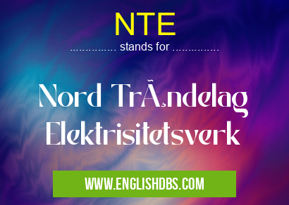 NTE means Nord Trøndelag Elektrisitetsverk NTE