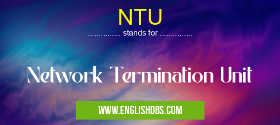 NTU means Network Termination Unit NTU