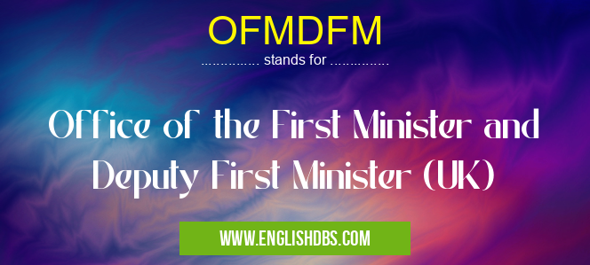 OFMDFM means Office of the First Minister and Deputy First Minister (UK) OFMDFM