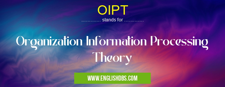 OIPT means Organization Information Processing Theory OIPT