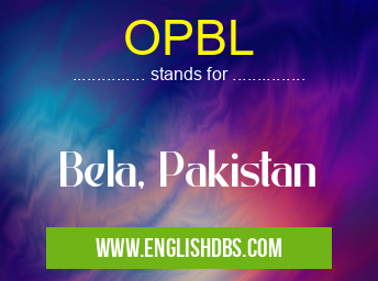 OPBL means Bela, Pakistan OPBL