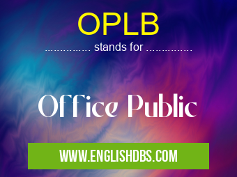 OPLB means Office Public OPLB