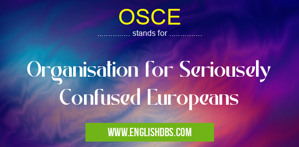 OSCE means Organisation for Seriousely Confused Europeans OSCE