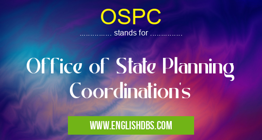 OSPC means Office of State Planning Coordination's OSPC