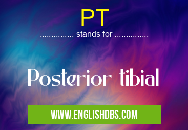 PT means Posterior tibial PT