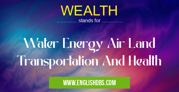 WEALTH means Water Energy Air Land Transportation And Health WEALTH
