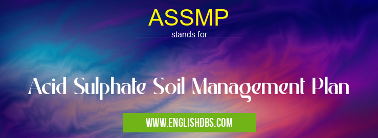 ASSMP means Acid Sulphate Soil Management Plan ASSMP