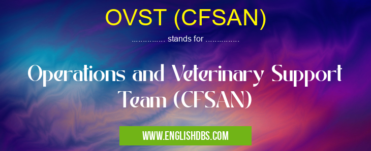 OVST (CFSAN) means Operations and Veterinary Support Team (CFSAN) OVST (CFSAN)