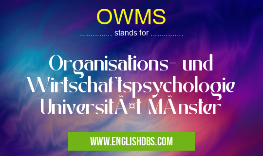 OWMS means Organisations- und Wirtschaftspsychologie Universität Münster OWMS