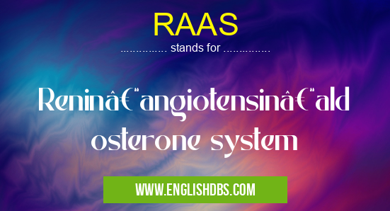 RAAS means Renin–angiotensin–aldosterone system RAAS