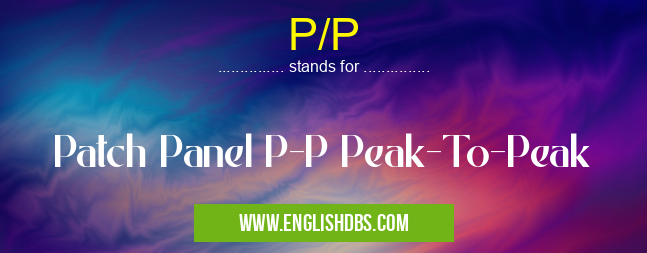 P/P means Patch Panel P-P Peak-To-Peak P/P