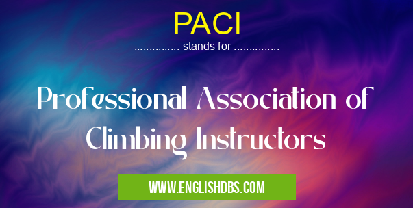 PACI means Professional Association of Climbing Instructors PACI