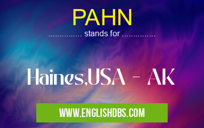 PAHN means Haines,USA - AK PAHN