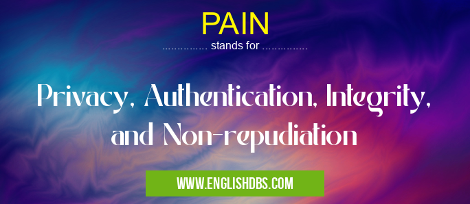 PAIN means Privacy, Authentication, Integrity, and Non-repudiation PAIN