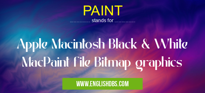 PAINT means Apple Macintosh Black & White MacPaint file Bitmap graphics PAINT