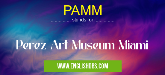 PAMM means Perez Art Museum Miami PAMM