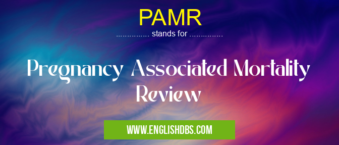 PAMR means Pregnancy Associated Mortality Review PAMR