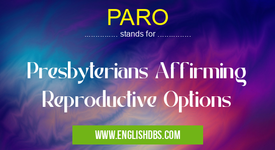 PARO means Presbyterians Affirming Reproductive Options PARO