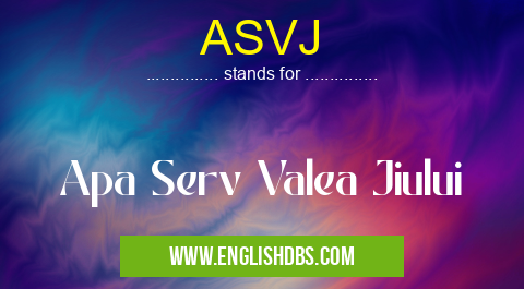 ASVJ means Apa Serv Valea Jiului ASVJ