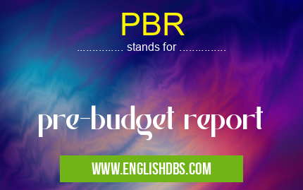 PBR means pre-budget report PBR