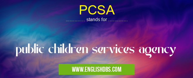 PCSA means public children services agency PCSA