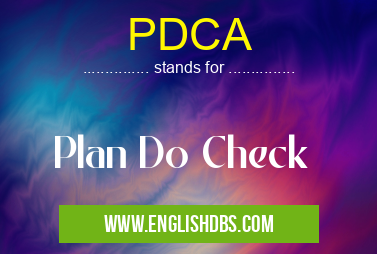PDCA means Plan Do Check PDCA