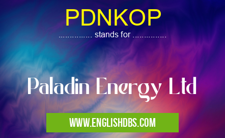 PDNKOP means Paladin Energy Ltd PDNKOP