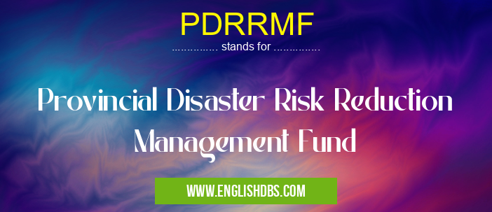 PDRRMF means Provincial Disaster Risk Reduction Management Fund PDRRMF