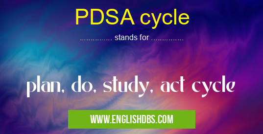 PDSA cycle means plan, do, study, act cycle PDSA cycle