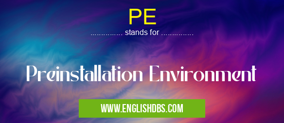 PE means Preinstallation Environment PE