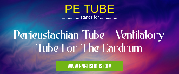 PE TUBE means Perieustachian Tube - Ventilatory Tube For The Eardrum PE TUBE