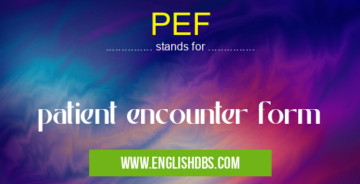 PEF means patient encounter form PEF