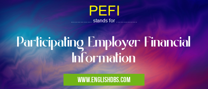PEFI means Participating Employer Financial Information PEFI