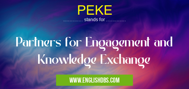 PEKE means Partners for Engagement and Knowledge Exchange PEKE