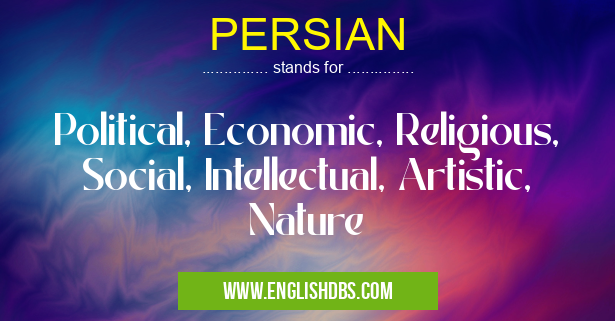 PERSIAN means Political, Economic, Religious, Social, Intellectual, Artistic, Nature PERSIAN