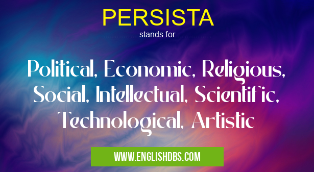 PERSISTA means Political, Economic, Religious, Social, Intellectual, Scientific, Technological, Artistic PERSISTA