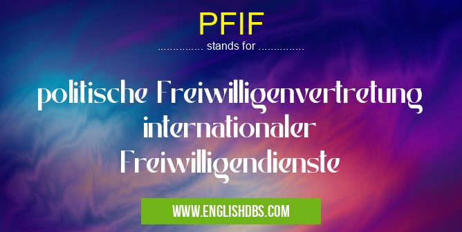 PFIF means politische Freiwilligenvertretung internationaler Freiwilligendienste PFIF