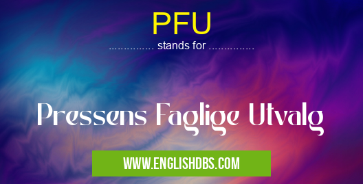PFU means Pressens Faglige Utvalg PFU