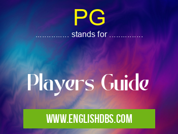 PG means Players Guide PG