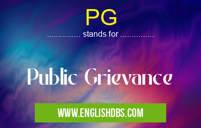 PG means Public Grievance PG