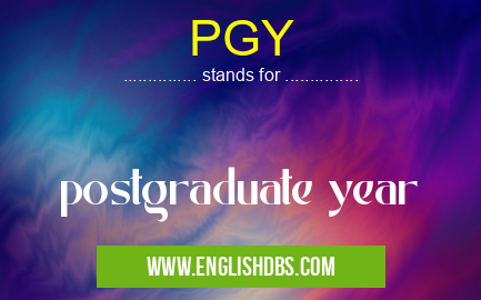 PGY means postgraduate year PGY
