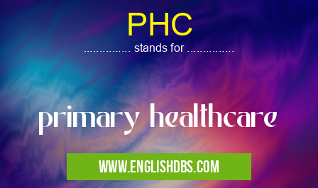 PHC means primary healthcare PHC