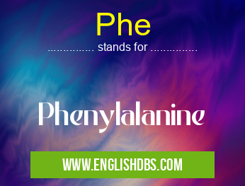 Phe means Phenylalanine Phe