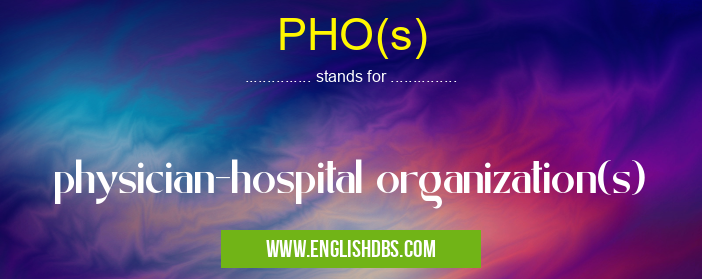 PHO(s) means physician-hospital organization(s) PHO(s)