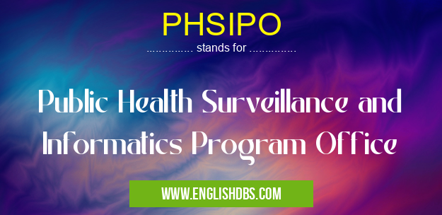 PHSIPO means Public Health Surveillance and Informatics Program Office PHSIPO