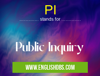 PI means Public Inquiry PI