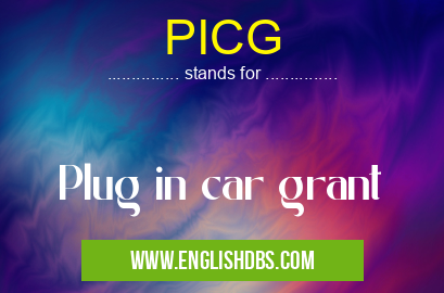 PICG means Plug in car grant PICG