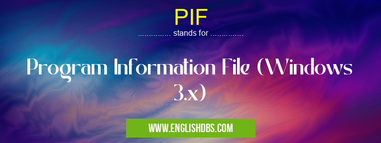 PIF means Program Information File (Windows 3.x) PIF