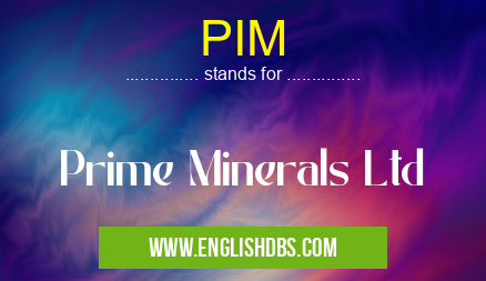 PIM means Prime Minerals Ltd PIM